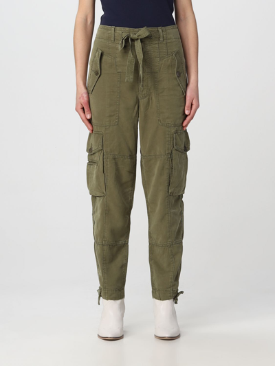 Polo Ralph Lauren Womens New Olive Regular-fit Ankle-length Woven Cargo Trousers In Khaki