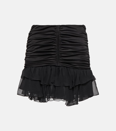 Blumarine Gathered-detail Mini Skirt In N0990 Nero