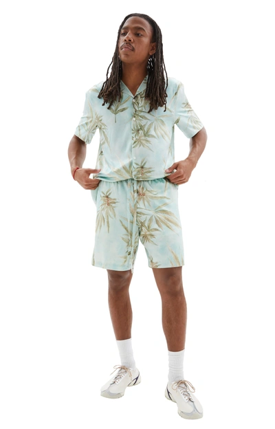 Nahmias Hawaiian-print Silk Shorts In Hemp Leaves