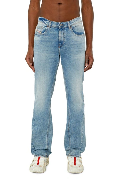 Diesel 2021 Stonewashed Bootcut Jeans In Blue Denim