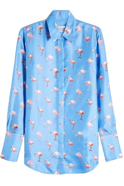 Victoria Victoria Beckham Flamingo Print Shirt In Blue