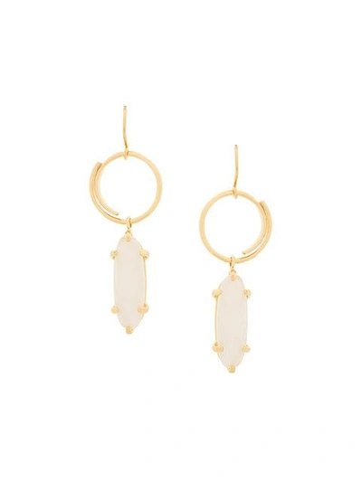Wouters & Hendrix Technofossils Moonstone Earrings In Metallic