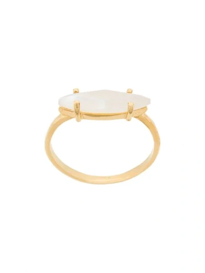 Wouters & Hendrix Technofossils Mother Of Pearl Ring In Metallic