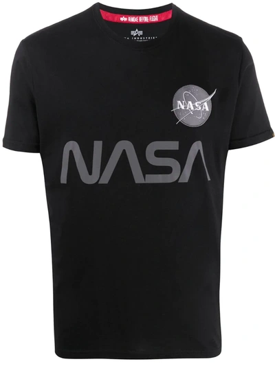 Alpha Industries Nasa Reflective T-shirt In Black