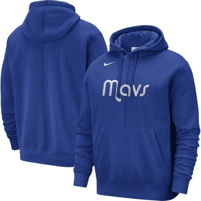 Nike Dallas Mavericks Courtside  Men's Nba Fleece Pullover Hoodie In Blue