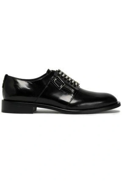 Roger Vivier Woman Crystal-embellished Glossed-leather Brogues Black