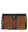 Gucci Ophidia Gg Small Suede Shoulder Bag In Brown