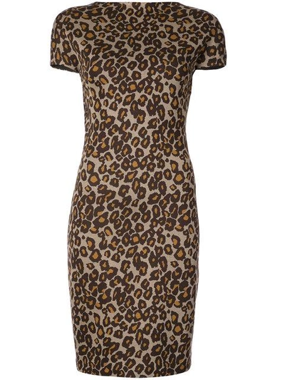 Rosetta Getty Backless Leopard Print Dress - Brown