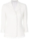 Tagliatore Bouclé Jacket In White