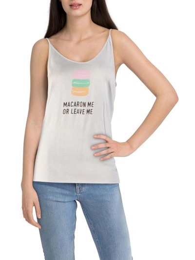 Michelle By Comune Macaron Me Womens Slogan Sleeveless Top In Beige