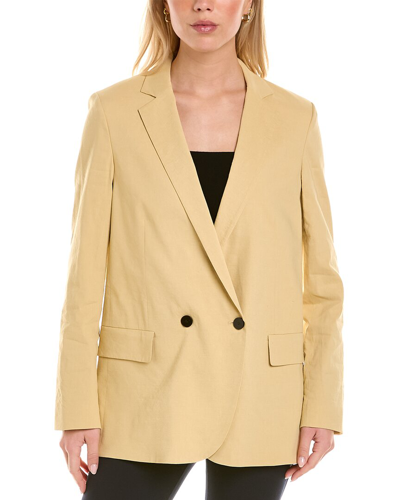 Theory Boy Linen-blend Jacket In Yellow