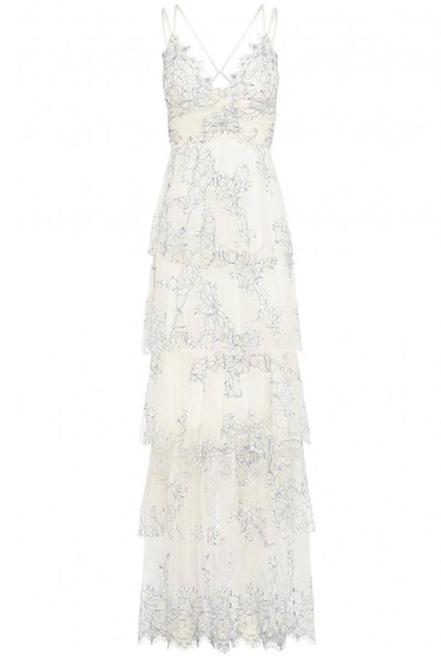 Alice Mccall Love Is Love Gown Creme And Cobalt In Creme, Cobalt, Blue