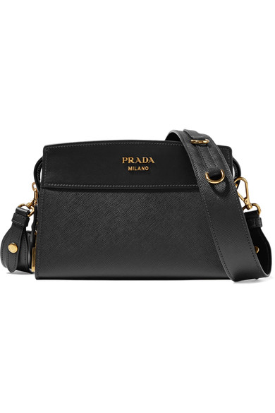 prada small monochrome leather crossbody bag