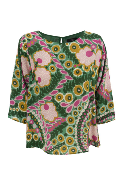 Weekend Max Mara Vorra - Blouse With Floral Pattern In Green