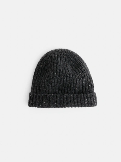 Alex Mill Cashmere Donegal Beanie In Charcoal Donegal