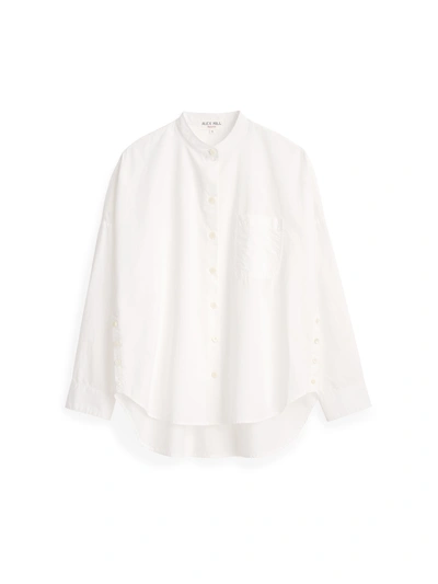 Alex Mill Collarless Standard Shirt In Solid In White