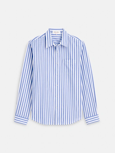 Alex Mill Mill Shirt In Wide Striped Portuguese Poplin In Blue/white