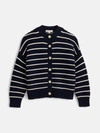 Alex Mill Nico Chunky Cardigan In Stripe In Black/ivory
