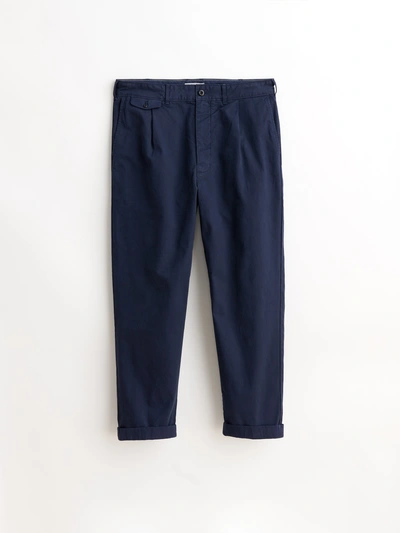 Alex Mill Standard Pleated Pant In Chino In Dark Navy