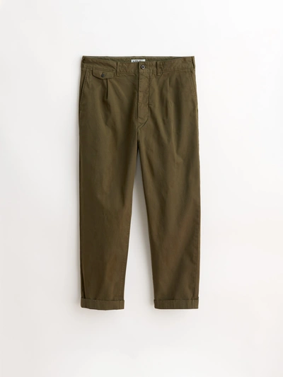 Alex Mill Standard Pleated Pant In Chino In Military Olive