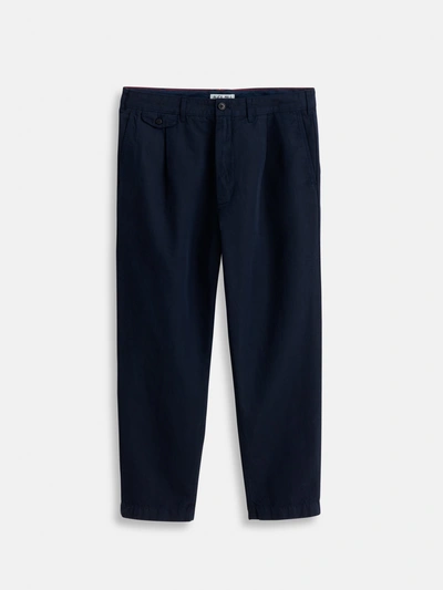 Alex Mill Standard Pleated Pant In Cotton Linen In Navy
