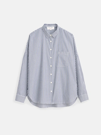 Alex Mill Standard Shirt In Bi-stripe In Navy/white