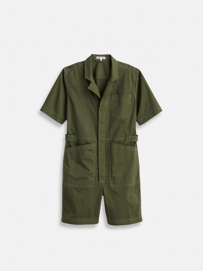 Alex Mill Standard Short Jumpsuit In Cotton Twill In Army Green