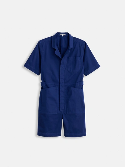 Alex Mill Standard Short Jumpsuit In Cotton Twill In Dark Navy