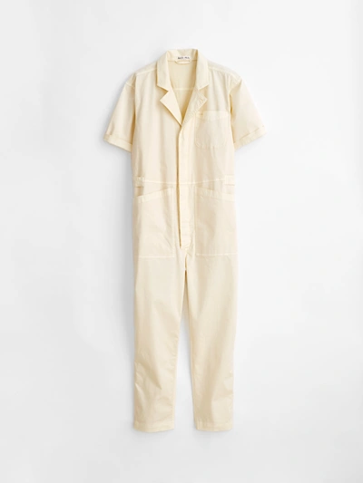 Alex Mill Standard Short Sleeve Jumpsuit In Oatmilk