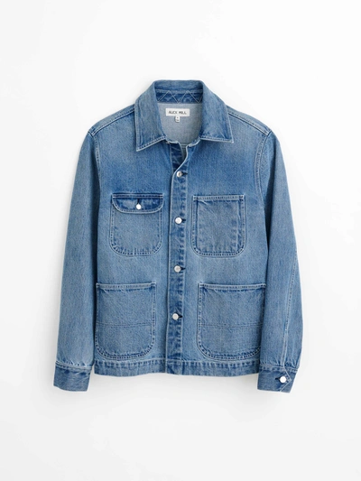 Alex Mill Work Jacket In Vintage Wash Denim In Blue