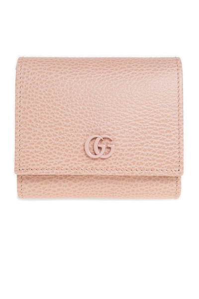 Gucci Logo Plaque Bifold Wallet In Pink