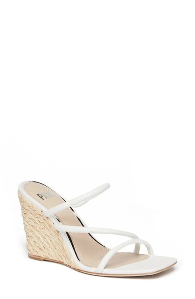 Paige Stacey Three-band Wedge Espadrilles In White