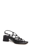 Paige Gianna Knotted Leather Slingback Sandals In Black