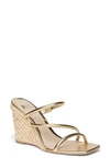 Paige Stacey Metallic Three-band Wedge Espadrilles In Gold
