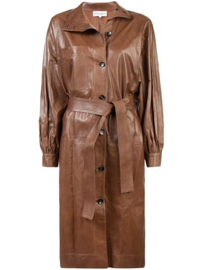 Apiece Apart Cas Leather Trench In Brown