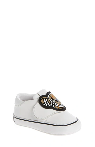 Burberry Kids' Ross Bear-embellished Leather Trainers 0-6 Months In White