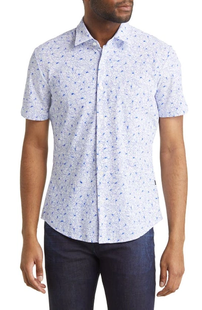 Hugo Boss Roane Slim Fit Short Sleeve Button-up Shirt In Bt Bu
