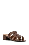 Aquatalia Harla Croco Caged Mule Sandals In Brown