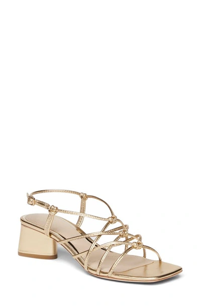 Paige Gianna Knotted Metallic Slingback Sandals In Gold