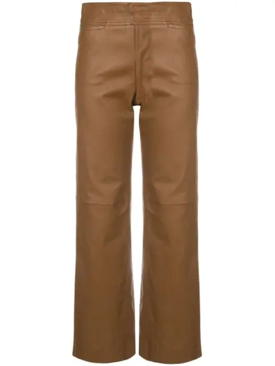 Apiece Apart Monterey Leather Trouser In Brown