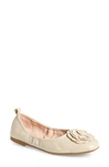 Taryn Rose Rosalyn Ballet Flat In Ceramic Leather