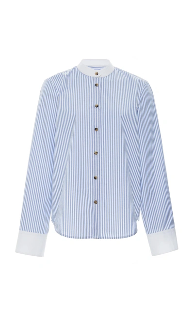 Khaite Dakota Pin-striped Cotton-poplin