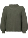 Apiece Apart Merel Funnel Neck Crop In Green