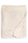 Unhide Lil Marsh Small Faux Fur Blanket In Beige