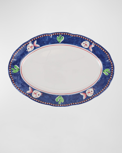 Vietri Melamine Campagna Pesce Oval Platter In Multicolor