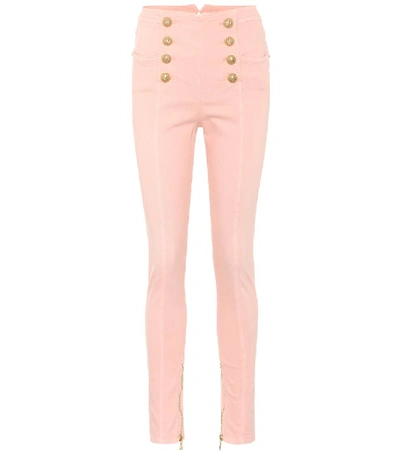 Balmain High-rise Skinny-leg Jeans In Pink