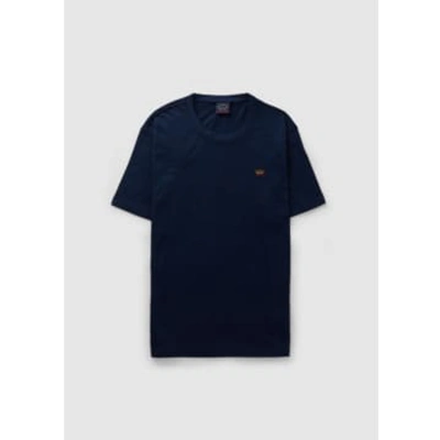 Paul & Shark Blue Mens Iconic Badge T-shirt In Blue