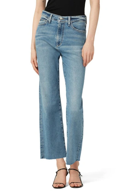 Joe's The Blake High Waist Raw Hem Crop Wide Leg Jeans In Multi