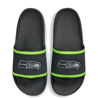 Nike Seattle Seahawks Off-court Wordmark Slide Sandals In Grey