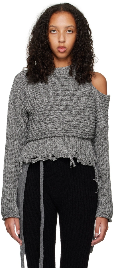 Ottolinger Wrap Knit Sweater In Grey